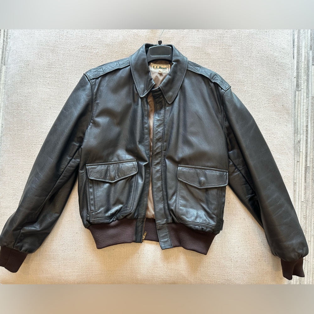 LL Bean Leather Bomber